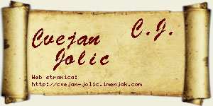 Cvejan Jolić vizit kartica